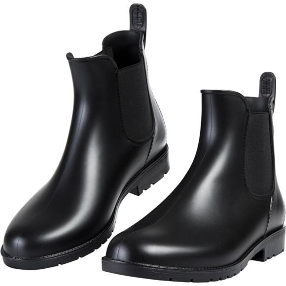Women's Ankle Rain Boots Waterproof Chelsea Boots - Picture 2 of 7